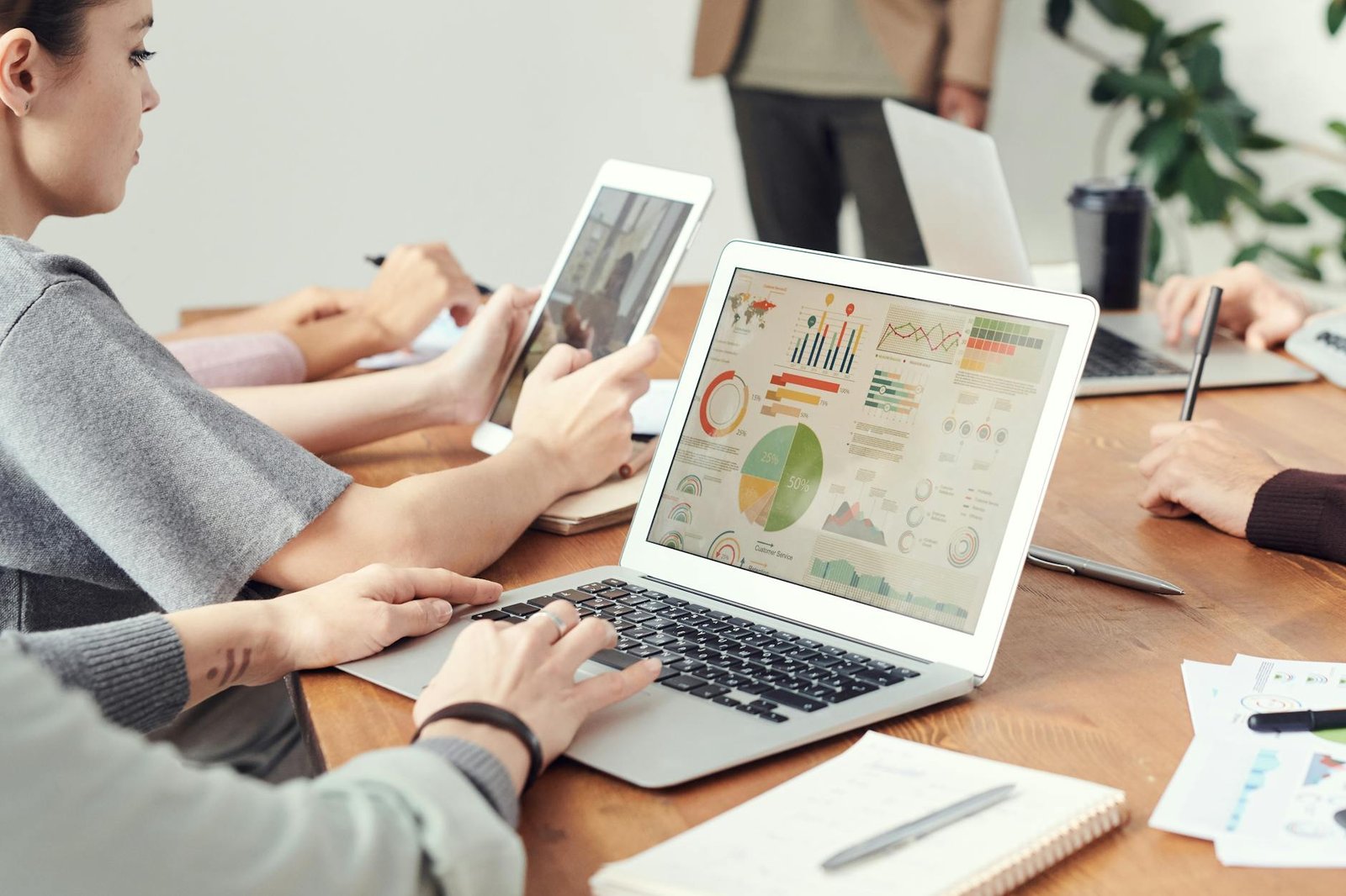 Business team reviewing data sync between NetSuite and Zoho CRM